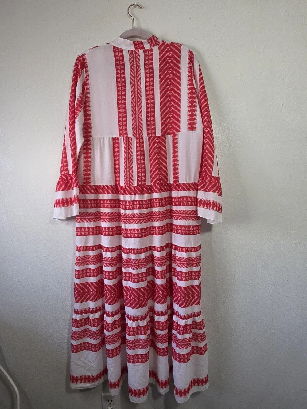 Silk & Salt Aztec Print Tier Maxi Dress Petite Large - Picture 7 of 11